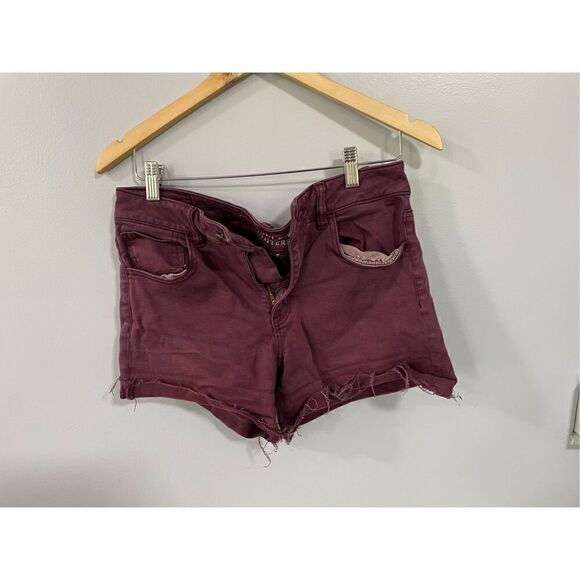 American Eagle Outfitters Women’s 10 Hi Rise Shortie Super Stretch Shorts Red - Picture 1 of 6
